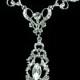 Victorian Bridal Necklace, Damask Necklace, Swarovski Crystal Jewelry, Silver Necklace, Gold Jewelry, VIKTORIAN