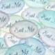EAT ME Edible Alice in Wonderland Pastel Labels x 36 Small Wafer Paper Wedding Cake Decorations Mad Hatter Tea Party Cupcake Toppers Cookies