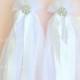 Wedding Lampathes Orthodox Candles Greek Wedding Lambades White or Ivory With tulle and Silver plated brooches