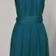 Bridesmaid Dress Teal Infinity Dress  Knee Length Wrap Convertible Dress S239