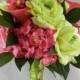 Real Touch Hot Pink & Green Real Touch and Silk Bridal Bouquet
