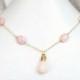 SALE 35% Off Pink Opal Gold Necklace AAA Teardrop GN5