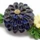 Blue Yellow Flower Hair Comb/ Tsumami Kanzashi/ Japanese Hair Comb/ Floral Headpiece/ Silk Flower/ Fabric Flower/ Gift for Her/ OOAK