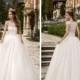 Dramatic Lace Sheer Scoop Neck Wedding Dress Cap Sleeve 2016 Train Vestido De Novia Sweep Train Bridal Dresses Ball Gown A-Line Custom Online with $107.6/Piece on Hjklp88's Store 