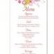 Wedding Menu Template DIY Menu Card Template Editable Text Word File Instant Download Colorful Menu Floral Menu Printable Menu 4x7inch