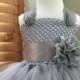 Gray Silver Flower Girl Lace Tutu Dress, Flower Girl Dress, Wedding Dress, Baby Girl, Toddler, Girls