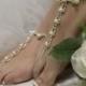 Parisian pearl wedding barefoot sandas