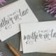 Wedding Cards to Your New Mother and Father in-Law - Parents of the Bride or Groom Card Rehearsal Dinner Gift Thanks Keepsake Note - CS12