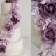Purple Rose Cascade Wedding Cake