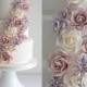 Wedding Cake With Cascading Roses And Wisteria