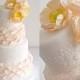 Peach Wedding Cake With Poppies