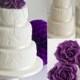 Lace Wedding Cake With Fuchsia Purple Roses