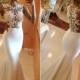 White Ivory Wedding Dress Mermaid Bridal Gown Lace Custom Size 4 6 8 10 12 14 16