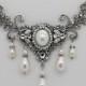 Victorian inspired 3 piece wedding set with swarovski pearls and crystals