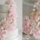 Rose And Freesia Cascade Wedding Cake