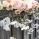 Wedding Arch Garland with Cascading Blossoms, Orchids & Roses Silk Arrangment Off White Faux Home Decor or Wedding Gazebo Plumerias Orchids