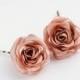 Rose Hair Pins  Small Rose Hair Pins -Bridesmaids Flower Hair Piece - Gold - Dusty Rose - Pink