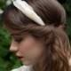 Elegant Ivory Cream Goose Feather Wedding Headband Fascinator
