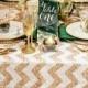 New! CHOOSE YOUR SIZE! Glam Champagne Chevron Sequin Tablecloth for your vintage Wedding! Custom sparkle table cloths, runners & overlays