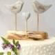 His Her Wedding Cake Topper,  Rustic Cake Topper, Wood Cake Topper, Mrs/ Mr Topper with Love Birds