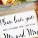 Please leave your well wishes for the new Mr and Mrs (Stylish) Wedding Wishes Sign (Frame NOT included)