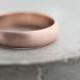 Men's Rose Gold Wedding Band, 5mm Brushed Half Round 14k Recycled Rose Gold Wedding Ring Gold Ring -  Made in Your Size