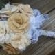 Burlap Bouquet / Bride - Bridesmaid Bouquet / Keepsake / Wedding Bouquet  - Rustic, French Country, Outdoor, Beach, Barn Wedding Decor