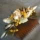 Dried flower hair comb made with Wheat, Tansy and Oats.  For your fall wedding.