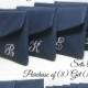Bridesmaid Clutches/ Jenna Envelope Clutch in Linen with Monogrammed Initial, Sets of 3,4,5,6,7,8 / Purchase 8 Get 1 FREE