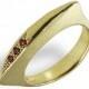 Moon Wedding Ring , Garnet Ring , 14k Gold Ring , Yellow Gold , Engagement Ring , Red Garnet Ring , Christmas Gift , January Birthstone