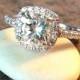 anya ring - forever brilliant moissanite engagement ring, diamond halo ring