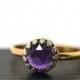 Natural Amethyst Ring, 14K Gold Fill Ring, Purple Gemstone Engagement Ring, Natural Jewel Ring