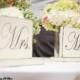 MR AND MRS SiGnS - SweetHeart Table Signs - Classic STyLe WeDDiNG PRoP - SHaBBy AnD PRiMiTiVe - 10 X 6 - Distressed Ivory