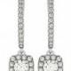 Moissanite Earrings - 3 Carat Forever One Moissanite & Diamond Dangle Earrings 14k White Gold - Diamond Earrings, Moissanite Earrings, Anniversary Gifts - Wedding