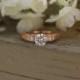 1 Carat Forever One Moissanite & Diamond Antique-Style Engagement Ring 14k Rose Gold - Diamond Engagement Rings for Women - Vintage Inspired