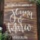 Personalized Wedding Welcome Sign // Hand Lettered Calligraphy, Wood Sign 24" x 16"