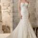 Full Beaded Crystals Sweetheart Organza Bridal Gown