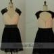 Elegant navy Rhinestones v-neck Chiffon homecoming dress/short bridesmaid dresses/Short Prom Dress/Little Black Dresses 0187