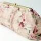 Champagne Pink Floral Lace Clutch Handbag - Vintage Inspired - Bridal/Wedding/Bridesmaid/Evening Purse - Includes Chain - Made to Order!