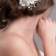 Ivory Lace Bridal Hair Comb, Rhinestone Wedding Headpiece, Bridal Pearl Hair Comb, Ivory Pearl Fascinator - Emilia