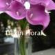 Real Touch Light Purple Calla Lilies for Lavender Silk Wedding Bridal Bouquets, Centerpieces, Decorations, Wedding Flowers Package, 9pcs/set