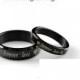 Free engraving black color titanium steel 2 pcs couples ring set, engagement rings, wedding rings, bands, matching rings, promise rings