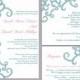 DIY Bollywood Wedding Invitation Template Set Editable Word File Instant Download Blue Wedding Invitation Indian invitation Bollywood party