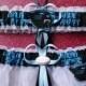 Carolina Panthers Fabric Logo  Wedding Garter Set Prom  Football Charm White Organza