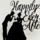 Happily Ever After Bride and Groom Acrylic Wedding cake Topper