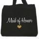 Maid Of Honor Tote Bag,Gold Maid Of Honor,Maid of honor gifts,maid of honor bags,Black and gold tote bag,black and gold maid of honor tote