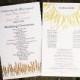 Country Sunflower Rustic Wedding Programs with wheat  -75 programs two sided
