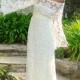 Handmade BELL SLEEVE Crochet Lace Bohemian Wedding Dress / Off Shoulder / BOHO Hippie Wedding Long Lace Dress / Vintage Inspired 70s Style