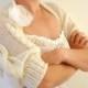 Ivory Wedding Bolero Jacket Bridal Shrug Cable Mohair Shrug Bolero Hand Knit Brides Bridesmaids
