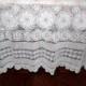 Vintage White Lace Overlay Wedding Tablecloth Pinwheel Design 56 X 86 Inches SVFT ECS Reduced